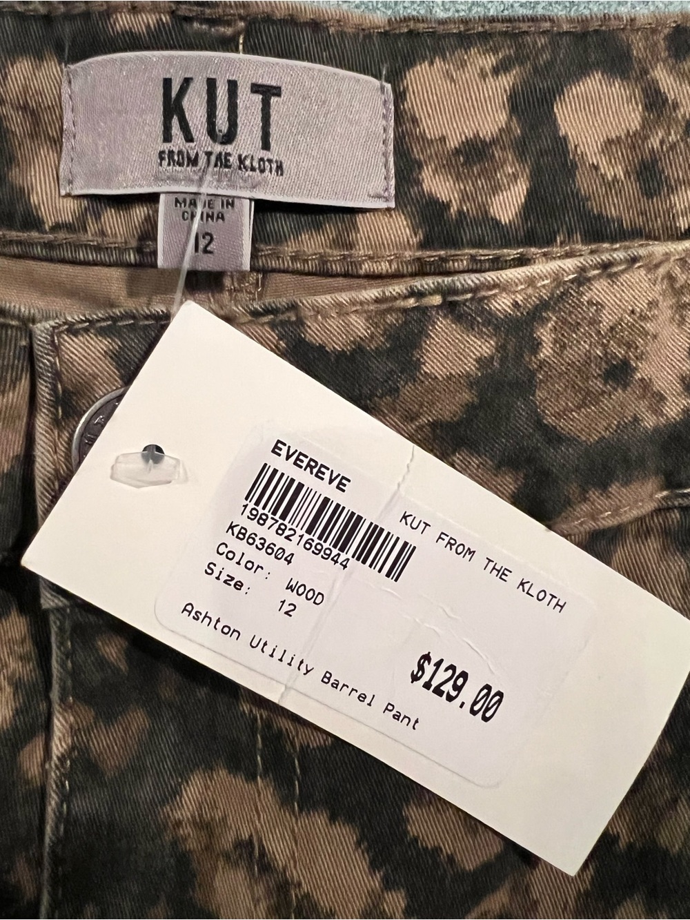 Kut from the Kloth Wood Camo Utility Joggers - Brown & Green